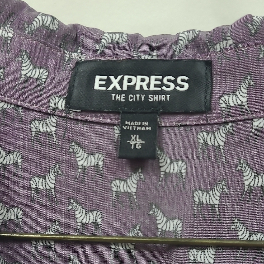 Express Purple Patterned Blouse - Picture 2 of 4